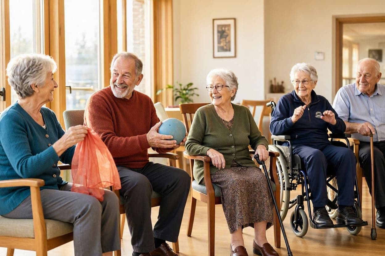 Older adult and support worker sharing a meaningful activity together