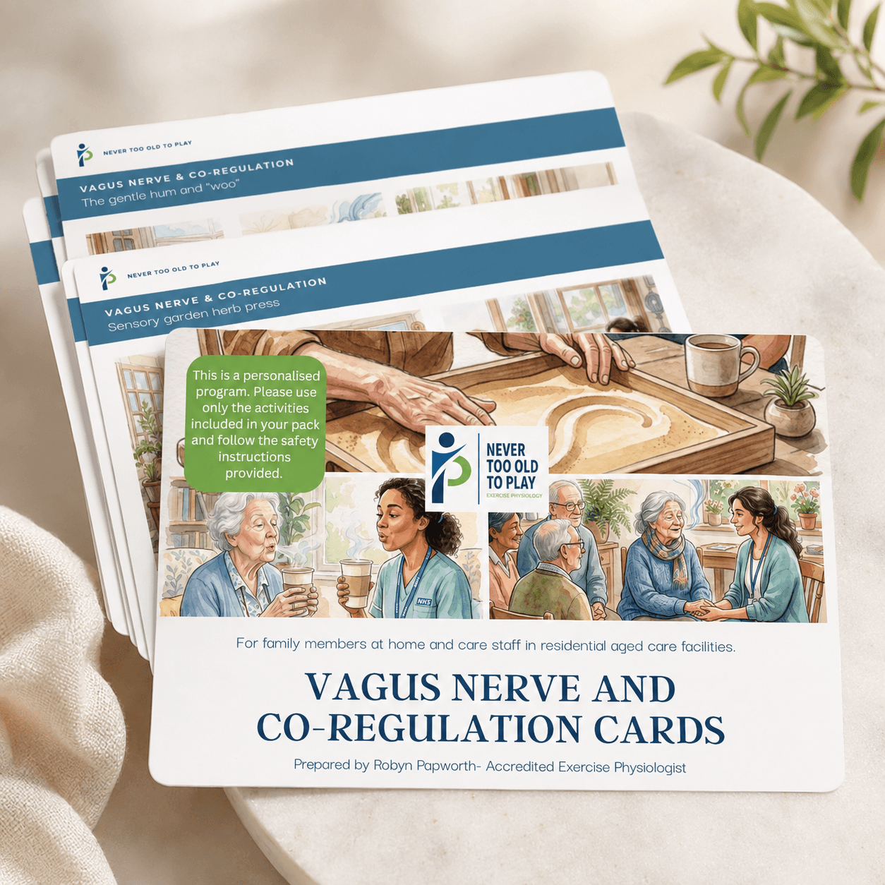 Co Regulation Sensory Cards with ideas for movement, music and connection